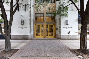 Exterior entrance of the Medical Tower building at 255 South 17th Street