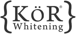 KöR Whitening logo enclosed in curly brackets.